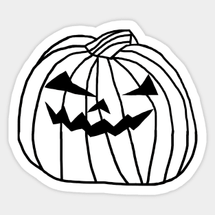 Big Halloween Horror Pumpkin Outline Sticker